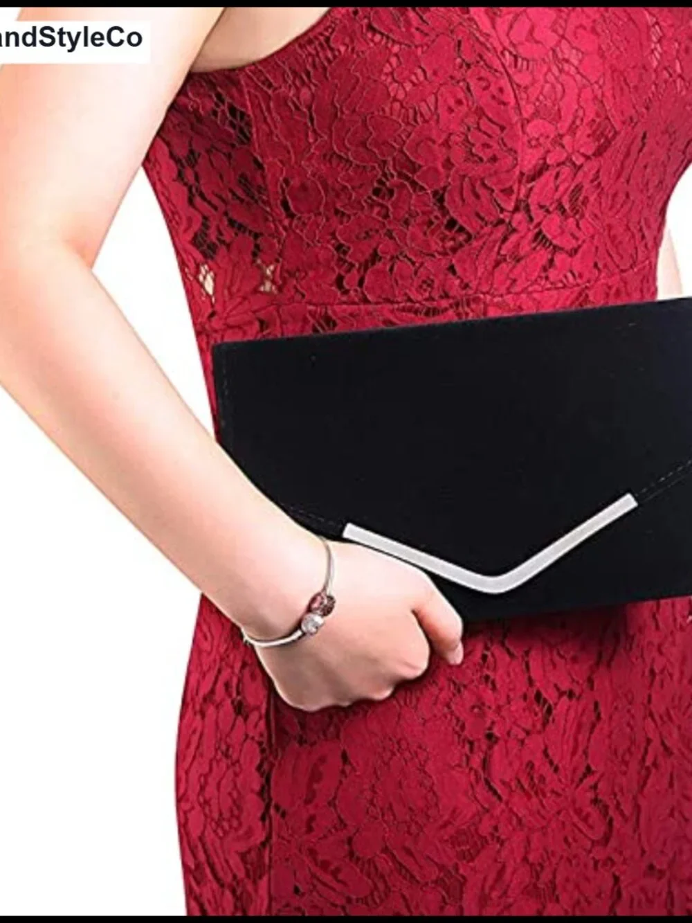 Velvet Evening Clutch Purse with Detachable Chain, Women's Prom Handbag with